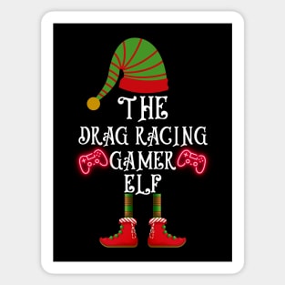 The Drag Racing Gamer Elf Funny Christmas Gaming Controller Cute Xmas Holiday Sticker